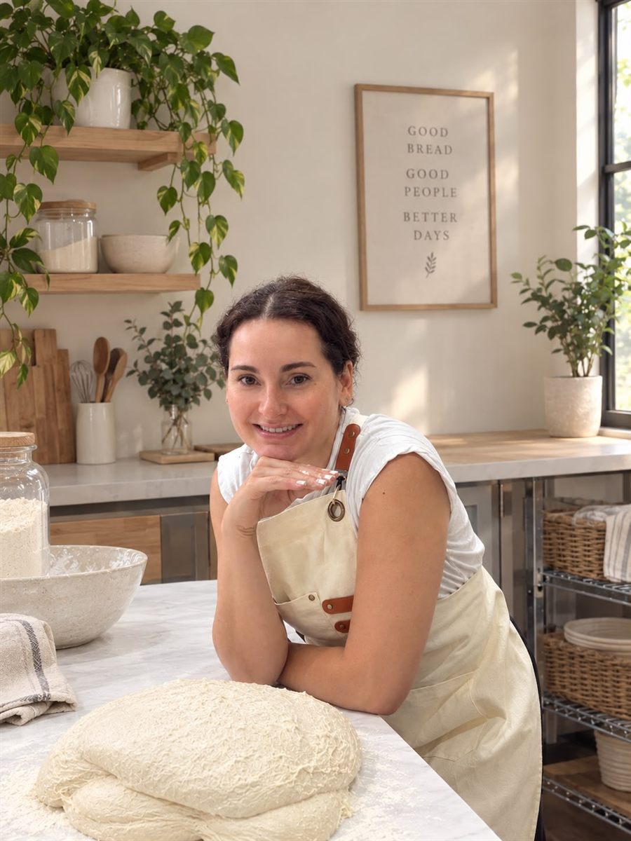 Aura Cuervo, the baker behind Crown Artisan, in her kitchen